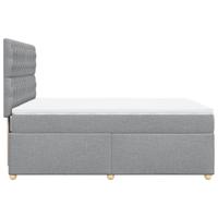 Boxspring met matras stof lichtgrijs 140x200 cm - thumbnail