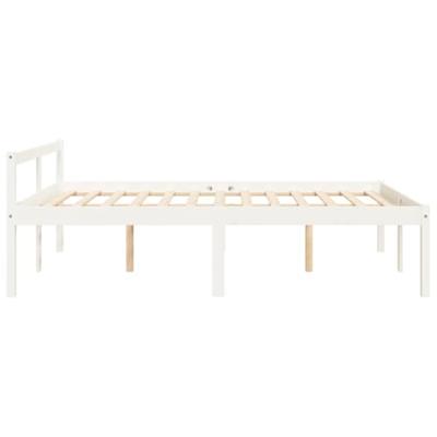 Bedframe massief grenenhout wit 135x190 cm 4FT6 double - thumbnail