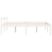 Seniorenbed massief grenenhout wit 135x190 cm - thumbnail