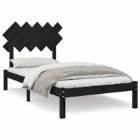 Bedframe massief hout zwart 100x200 cm - thumbnail