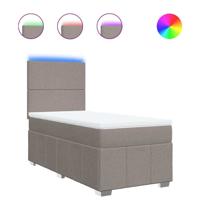 Boxspring met matras stof taupe 80x200 cm - thumbnail
