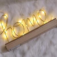 LED beetje nacht licht slaapkamer bed smeedijzeren houten huis decoratie verjaardagsgift (brief Home) - thumbnail