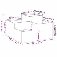 VidaXL Tuin bloempot zilver 80 x 80 x 48 cm gegalvaniseerd staal - thumbnail