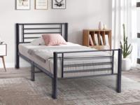 Eenpersoonsbed SAMUEL 90x200 cm donkergrijs - thumbnail