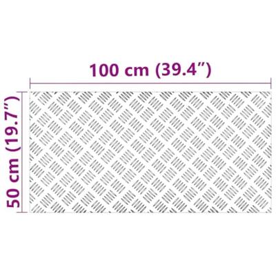 VidaXL Trap tread rechthoekig 4 pcs zilver 100 x 50 cm aluminium