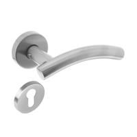 Intersteel Deurkruk Gebogen op rozet geveerd met profielcilinderrozetten ATP - RVS - thumbnail