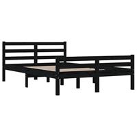 Bedframe massief hout zwart 140x190 cm - thumbnail