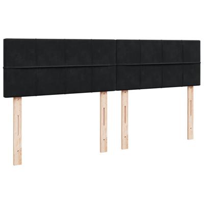 Boxspring met matras fluweel zwart 200x200 cm