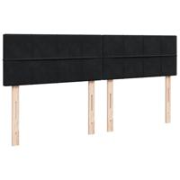 Boxspring met matras fluweel zwart 200x200 cm - thumbnail