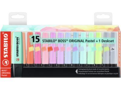 Stabilo boss original pastel - markeerstift - 15 stuks deskset Stabilo boss original pastel - markeerstift - 15 stuks deskset