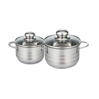 Set van 2 braadpannen - FACKELMANN - Elo Brillant - Roestvrij staal - PFAS-vrij - 12 en 14 cm Set van 2 braadpannen - FACKELMANN - Elo Brillant - Roestvrij staal - PFAS-vrij - 12 en 14 cm