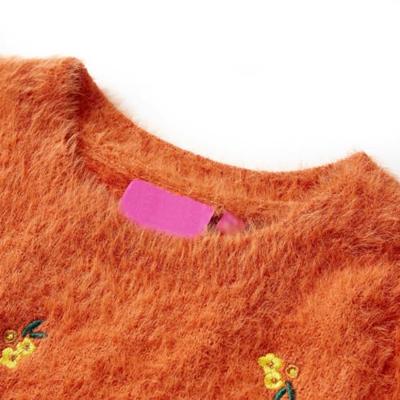 Kindertrui gebreid 116 oranjebruin