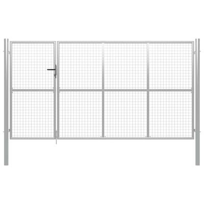 Poort 350x150 cm staal zilverkleurig