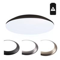 LED Bulkhead - Diameter 30cm - 18W 2100lm - 6500K daglicht wit - IP65 waterdicht - Vandalismeproof - Met noodaccu - Voor binnen en buiten - Zwart - thumbnail