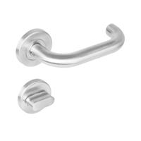 Intersteel Deurkruk Rond op rozet met toilet-/badkamersluiting RVS - thumbnail
