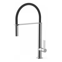 Keukenkraan Tres Top | Opbouw | 360° Draaibaar | Uitrekbare sproeier | Mengkraan | 1-hendel | Rond | Chroom - thumbnail