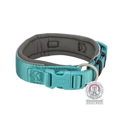 TRIXIE HALSBAND HOND PREMIUM EXTRA BREED AQUA / GRAFIET GRIJS 33-42X3,5 CM TRIXIE HALSBAND HOND PREMIUM EXTRA BREED AQUA / GRAFIET GRIJS 33-42X3,5 CM