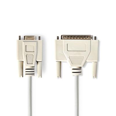 Seriële Kabel | D-SUB 9-Pins Female | D-SUB 25-Pins Male | Vernikkeld | 2.00 m | Rond | PVC | Ivoor | Polybag Seriële Kabel | D-SUB 9-Pins Female | D-SUB 25-Pins Male | Vernikkeld | 2.00 m | Rond | PVC | Ivoor | Polybag