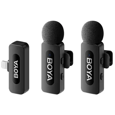 Boya BY-V2 V2.0 Draadloze Lavalier Microfoon voor Lightning - 2 x TX en 1 x RX Boya BY-V2 V2.0 Draadloze Lavalier Microfoon voor Lightning - 2 x TX en 1 x RX