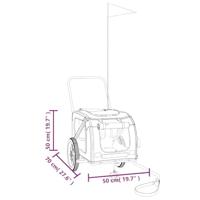 Fietskar voor huisdieren, groen en grijs Oxford-stof en ijzer - thumbnail