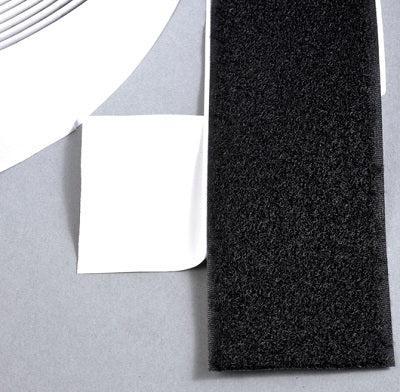 Klittenband klevend 50mm zwart lus 25m - 3 stuks