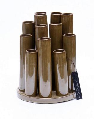 Twist & Tube Vaas Bruin 19x19x25cm rond