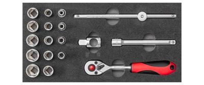 Gedore R22150020 Dopsleutelset 3/8 (10 mm), 1/2 (12.5 mm) 18-delig Gedore R22150020 Dopsleutelset 3/8 (10 mm), 1/2 (12.5 mm) 18-delig