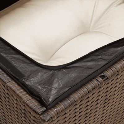 6-delige Loungeset met kussens poly rattan bruin