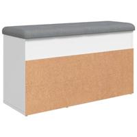 Schoenenbank Wit 82x32x45,5 cm Bewerkt Hout - thumbnail