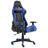 Gamestoel draaibaar PVC blauw - thumbnail