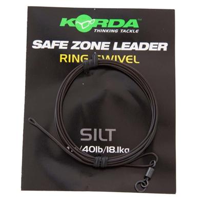 Korda Kamo Leaders 40lb, Maat 8 Ring Wartel 1m Silt Brown