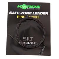 Korda Kamo Leaders 40lb, Maat 8 Ring Wartel 1m Silt Brown - thumbnail