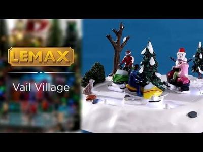 Lemax snowmobile fun bewegend kerstdorp tafereel Vail Village 2022