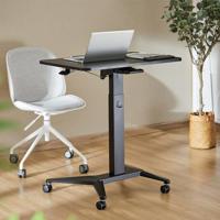 Maclean mobiele bureaulaptoptafel, zwart, pneumatische hoogteverstelling, 80x52cm, 8kg max, 109cm hoog, MC-453B - thumbnail