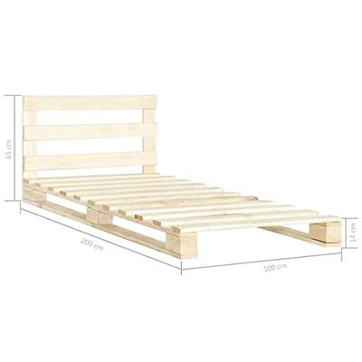 Bedframe pallet massief grenenhout 100x200 cm