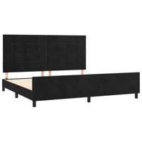 Bedframe zonder matras 160x200 cm fluweel zwart - thumbnail