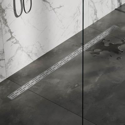 Brauer Douchegoot - 140x7x6.7cm - ondiepe vloerflens - zijuitloop - RVS DR-SRF140NG