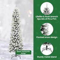 Kunstkerstboom met 300 LED Wit 210 cm PVC en Metaal en Plastic - thumbnail