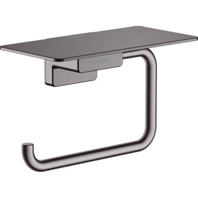 Hansgrohe Toiletrolhouder Met Planchet AddStoris Geborsteld Zwart Chroom