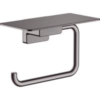 Hansgrohe Toiletrolhouder Met Planchet AddStoris Geborsteld Zwart Chroom - thumbnail