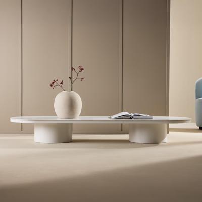 Nohr Ovale Salontafel 'Shundrika' MDF Steenlook, 190 x 60cm, kleur Grijs