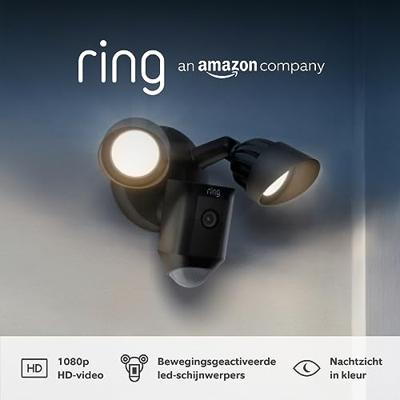 Ring Camera met schijnwerpers Plus bedraad (Floodlight Cam Wired Plus) | 1080p HD-video, led-schijnwerpers, ingebouwde sirene, vaste bedrading | Ring Home-proefperiode (30 dagen gratis)