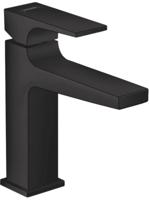 Wastafelmengkraan Metropol HansGrohe Eengreeps 110 met Rechte Greep en Push-Open Afvoer Mat Zwart - thumbnail