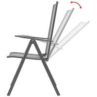 Tuinstoelen stapelbaar 2 st staal grijs - thumbnail