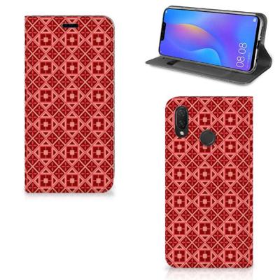 Huawei P Smart Plus | Hoesje met Magneet | Batik Rood