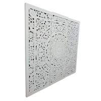 Hoofdbord Home ESPRIT Wit Natuurlijk Hout MDF 180 x 3,5 x 180 cm - thumbnail