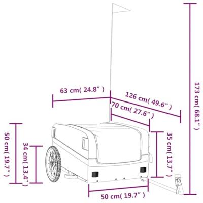 VidaXL Fietstrailer 45 kg ijzer zwart en geel