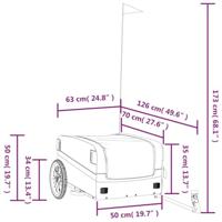 VidaXL Fietstrailer 45 kg ijzer zwart en grijs - thumbnail