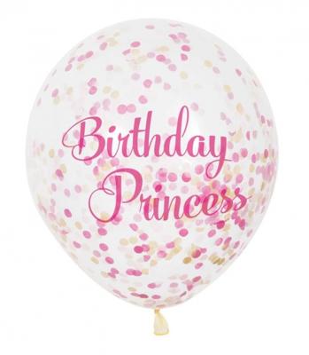 Haza Witbaard confetti ballonnen prinses, 6st. Haza Witbaard confetti ballonnen prinses, 6st.