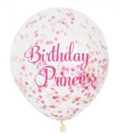 Haza Witbaard confetti ballonnen prinses, 6st. - thumbnail